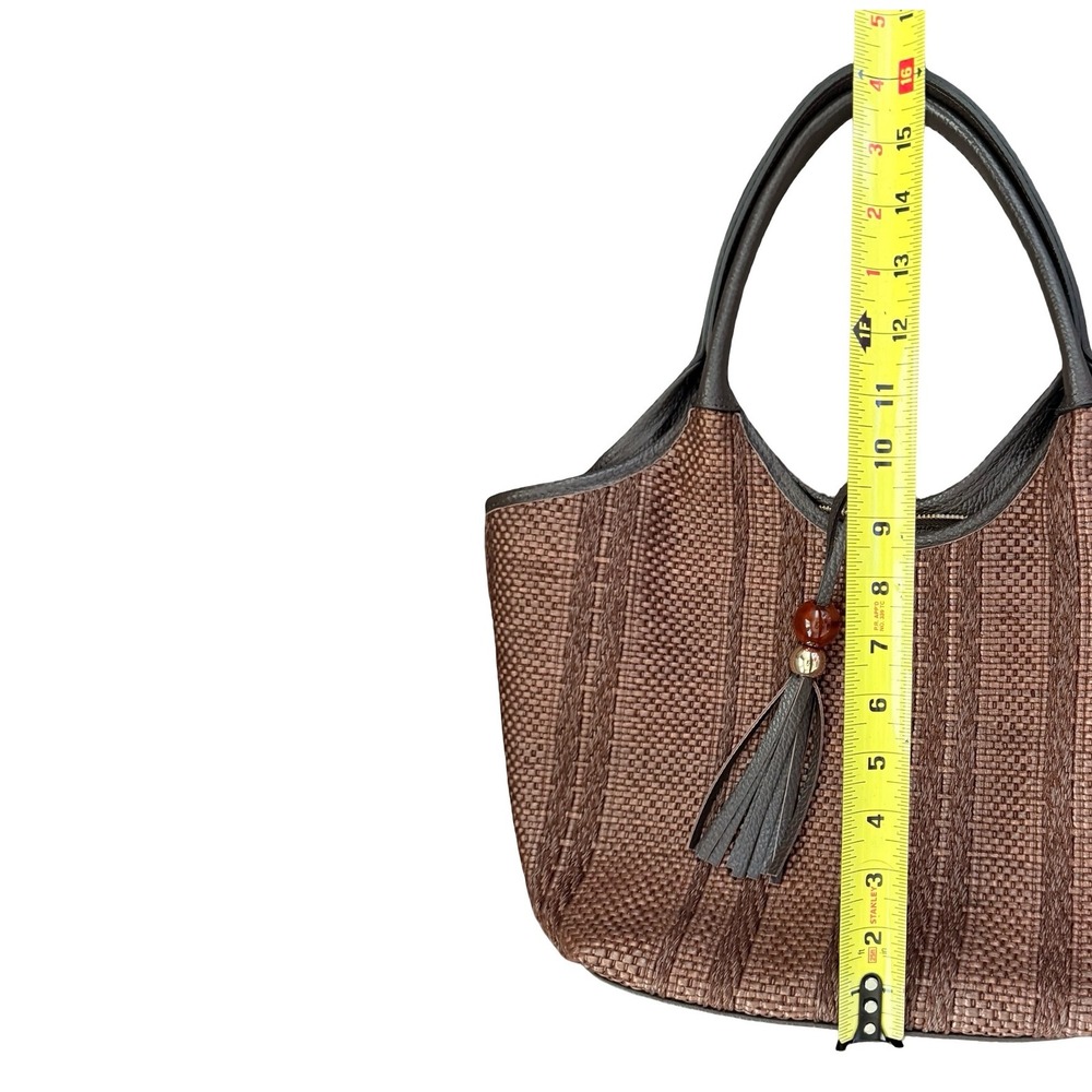 Cheval Firenze Tote Bag Womens Large Brown NEW Woven Leather Made in Italy - Picture 7 of 8